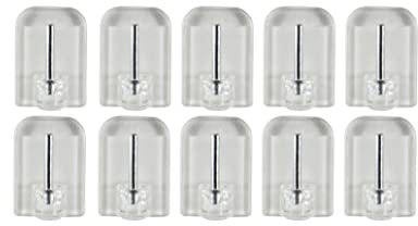 Buddy4Home house accessoires 10x Selbstklebende Gardinenhaken für Gardinenstangen Vitragestangen Fensterhaken für Fenster Klebehaken ohne Bohren Kunststoff Gardinenhalter transparent