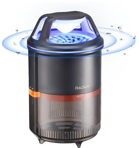 Raddy MS-1 Trappola per zanzare da interno con aspirazione, Trappola elettrica per mosche frutta, Killer per zanzare, Senza sostanze chimiche, con rete di protezione dalla fuga per casa cucina serra