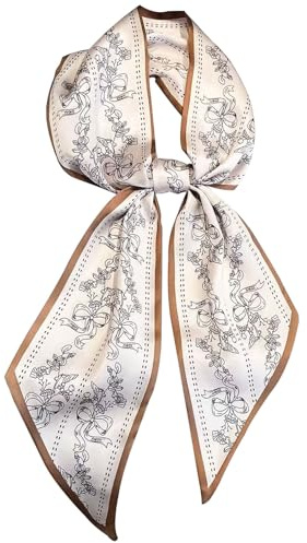 Hioyiwse Head Scarf Hair Neck Scarves For Women Purse Bag Scarfs For Handbags Silky Long Thin Satin Headscarf Fashion Lightweight 59 * 5.9inch B17
