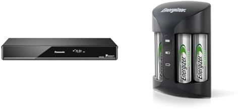 Panasonic DMR-EX97EB-K DVD Recorder with Freeview HD, Black & Energizer Battery Charger, Recharge Pro, for AAA and AA Batteries (4x AA Rechargeable Batteries Included)