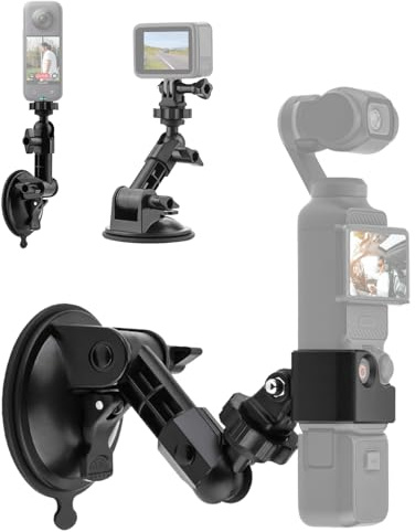 Osmo Pocket 3 Sugkopp Kopp Fäste för bil Fönster Kompatibel för DJI Osmo Pocket 3 Kompatibel för Insta360 X5-X Sugning Vindruta Fäste Hållare Kompatibel för GoPro Hero 13 12 11 10 9 8 7 Action Kamera