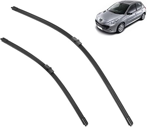 Escobillas limpiaparabrisas Delanteras para Peugeot 207 207CC 207SW CC SW - Kit de Alto Rendimiento, Visibilidad Superior en Carretera, fácil instalación, Hojas Planas