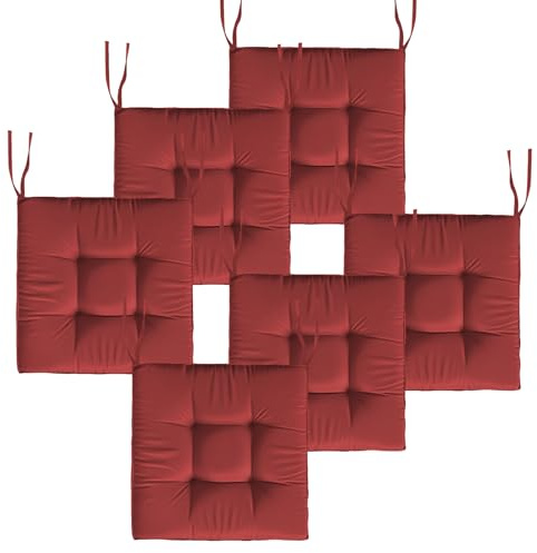 Set di 2 cuscini impermeabili per sedia da esterno, comodi, spessi 7 cm, con laccetti, per sedie e panche da patio, 40 x 40 cm, perfetti per il relax in giardino e sul ponte