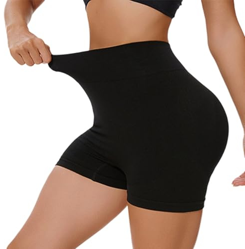 Legging Court Femme sans Couture Taille Haute Anti-Frottement Short Sport Douce Confortable Respirant Shorty pour Yoga Course à Pied Fitness VéLo