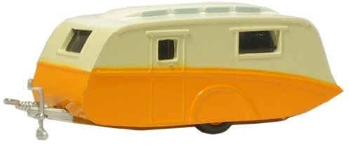 Oxford Diecast NCV001 Orange/Cream Caravan