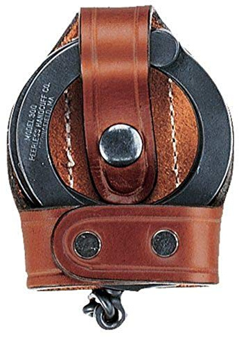 Aker Leather Tan A503A Bikini Handcuff Case Duty Belt Holder, Leather