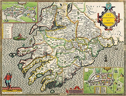 Ryco Originals Munster, Ireland 1610 Historical Map 1000 Piece Jigsaw Puzzle With Free Print Guide