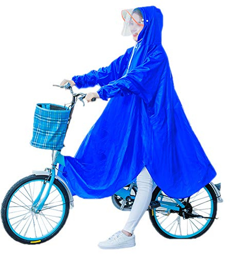 Bicycle Raincoat Adult Sleeved Bicycle Cycling Fashion Sleeved Outdoor Electric Bicycle Poncho (Royal Blue, XXL)