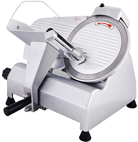 VEVOR Fleisch Schneidemaschine, 240 W, Elektrische Allesschneider, Einstellbare Dicke 0-17 mm, Elektrische Schneidemaschine, Wurstschneidemaschine, Obstschneider