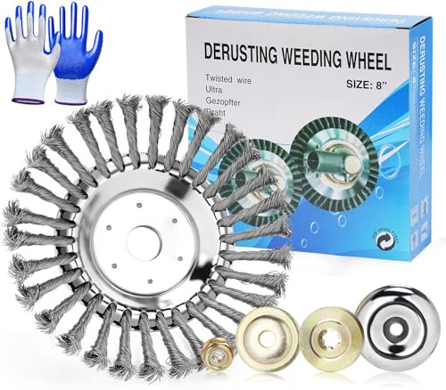 Nutmanel Spazzola Decespugliatore, Spazzola per Erbacce, Spazzola per Decespugliatore Universale, Spazzola per Diserbanti Spazzola Erbacce Disco, 200 x 25,4 mm, Rimuove Facilmente le Erbacce Muschio