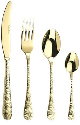 Arthur Price CAVA3201 Champagne Avalon 32 Piece 8 Person Cutlery Set, Stainless Steel, Gold
