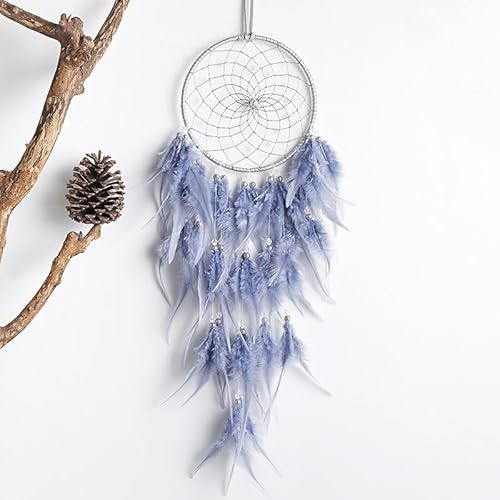 Dream Catcher,Handmade Dreamcatchers for Bedroom Wall Hanging Decorations Ornaments Craft for Kids Family Lovers Friends Blessing Gift(Grey)