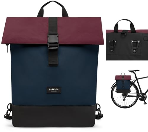 LARKSON Sacoche Vélo Bleu Rouge - Tammo Bike - Sac à Dos Multifonctionnel 2 en 1 & Sacoche Arrière Bicyclette - Hydrofuge