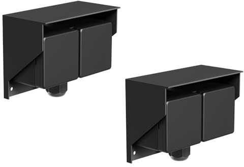 ledscom.de 2 Stück Aufputz Steckdose PIWI für außen, IP44, 2-fach, schwarz, waagerecht