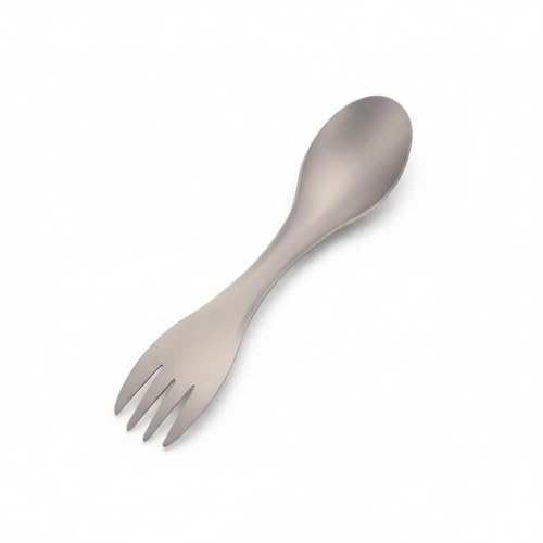 Cuillère-Fourchette en Titane Ultra-Légère Réutilisable, Ustensiles de Camping Multifonctionnels, Couverts de Randonnée Écologiques, Couverts Camping Pratiques, Cuillères et Fourchettes Polyvalentes