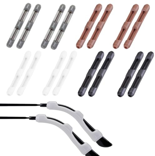8 paia di copristanghette e protezioni per aste in silicone, Gommini Antiscivolo per Occhiali, Astuccio Antiscivolo, Occhiali Cuscinetti, Accessori per Occhiali, in 4 colori