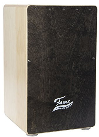 Fame Black Birch Cajon, Drum-Box, Birke, Made in Germany, Tiefer Bass, Snare-Effekt, Sitztrommel, Trommel für Unterwegs
