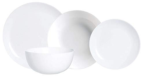 Luminarc Diwali Vajilla Opal 19 Piezas - 6 Personas Opal Apto Microondas Apto Frigorífico Reciclable