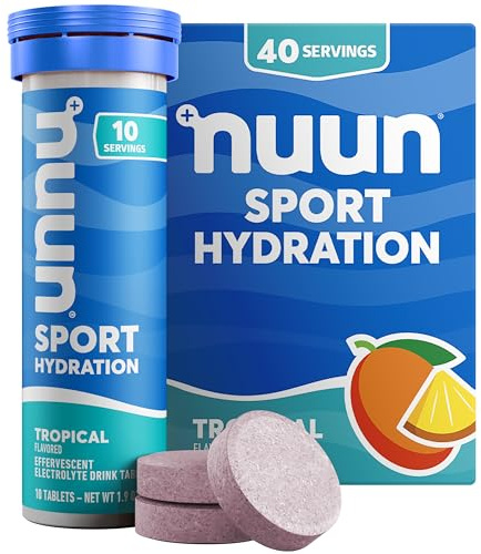 Nuun Sport: Electrolyte Drink Tablets, Tropical, 10 Count (Pack of 4)
