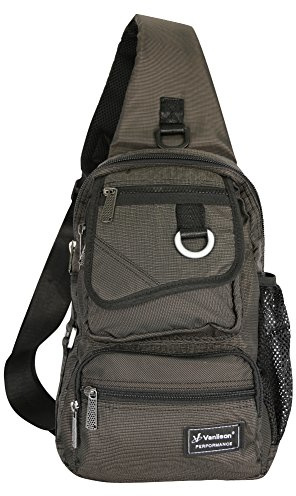 Vanlison Sling Bag Chest Shoulder Backpack Crossbody Multipurpose Daypack For Men Women Black