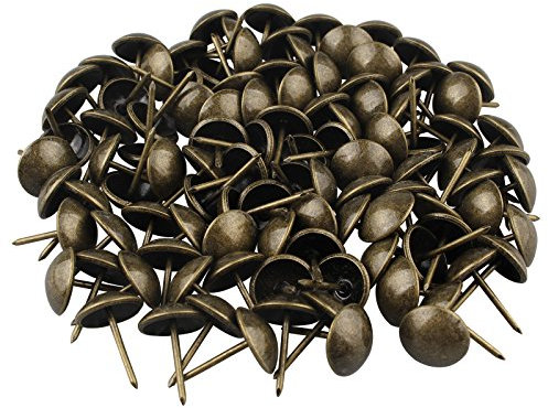 HALJIA 100 Stück 14 x 20 mm Polsterung Ziernägel Vintage DIY Dekorative Möbel Nagel für Schmuck Geschenk-Box Sofa Dekoration Bronze