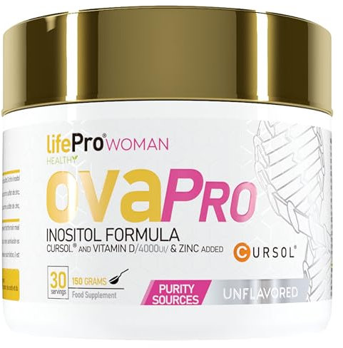 Life Pro Inositol Ovapro 3000mg PCOS, Inositol polvo para SOP con Myo & D-chiro Inositol, Vitamina D, Zinc y Cúrcuma, Apoyo hormonal y metabólico para mujeres