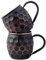 Staglife Tazze in Rame Mosca Mule a Barile Nero da 16 Oz a Nido d'Ape, Set di 2 Tazze in Vero Rame Massiccio Puro al 100% per Mosca Mule