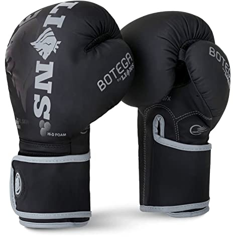 Lions BOTEGA Boxing Gloves Sparring Mitts for Punch Bag Focus Pads Punching Cage Fight Mma Muay Thai Kickboxing Martial Arts Training 6oz 8oz 10oz 12oz 14oz 16oz (10oz, Grey)