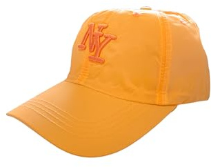 BLUECHOLON Barnmössa med NY-broderi med 6 paneler med mjuk finish och justerbar stängning. med ventilationshål broderade och i varierad spädbarnsmössa mellan 4 och 13 år, Orange
