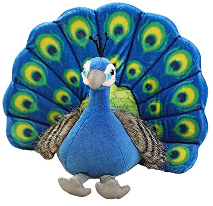 Baoblaze Plüschtier Kuscheltier Plüsch Stofftiere, PP-Baumwoll Spielzeug Dekor Pfau Blau