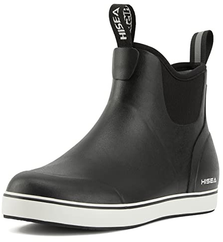 HISEA Women's Deck Rain Boots Waterproof Ankle Rubber Neoprene Shoes