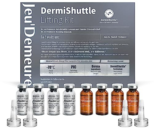 JEU'DEMEURE DermiShuttle Lifting Kit - Anti Aging Serum, Face Serum for Firming, Anti Wrinkle, Skin Elasticity, Hydrating with Collagen, Peptides, Korean Skincare (8 Weeks)