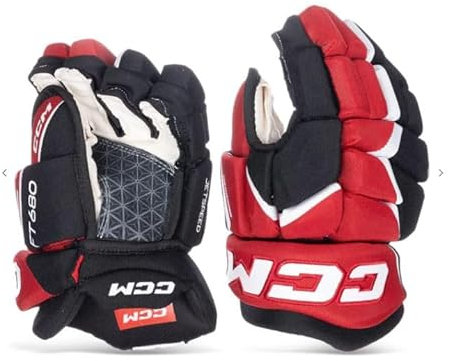 CCM Jetspeed FT680 ishockeyhandskar senior (svart/röd/vit, storlek: 14)