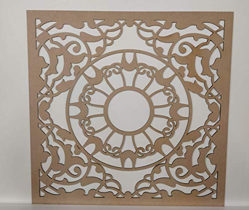 LaserKris Heizkörper-Schrank-Dekoratives Siebgitter - perforierte 3 mm dicke MDF-Platte, 600 x 600 mm, OS2 (800 x 800 mm, grundiert)