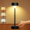 GOVSSING Tischlampe Kabellos, 5200mAh Akku Tischleuchte USB Aufladbar mit Ladestandsanzeige, Touch Tischlampen Dimmbar, 3 Farbtemperatur, LED Tischlampe mit Timer & Memory-Funktionen, Schwarz