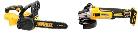 DEWALT DCM565N-XJ 18V XR Brushless 30cm Chainsaw & DCG405N-XJ 18V XR Brushless 125mm Angle Grinder, Multi-Colour