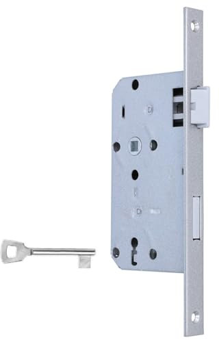 MS Beschläge Einstemmschloss eckiger kantiger Stulp 235mm x 20mm Einsteckschloss Dornmaß 55mm Metallschloss Türschloss Innentürschloss (Buntbart, DIN rechts)