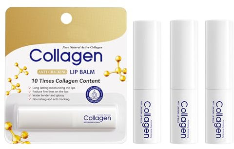 Balsamo Labbra Al Collagene 3PCS – Maschera Labbra Idratante Overnight Con Acido Ialuronico, Riparazione Rughe Labbra, Effetto Plumping, Cura Giornaliera E Notturna per Labbra Morbide E Lisce