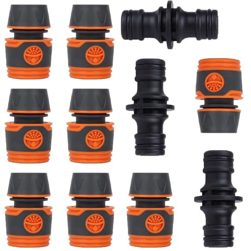 Lot de 8 raccords de tuyau et 3 raccords pour rallonge de tuyau, matériau ABS pour jardin, 1/2