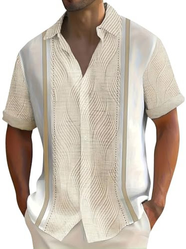 Ventes Flash Du Jour Chemise Homme Noir Slim Fit Ete Manches Courtes Sans Manche Blanche Hawaienne Grande Taille Lin Courte Chemisier Coton Et Chemisette 5Xl Jaune Moutarde Col Mao Déguisement