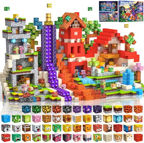 Construction Magnetique Enfant 220 pièces 2CM Magnetic Blocks 3+ Jeux Aimants, Bloc de Cube Magnétique de pour Garçon et Fille, Jouet Créatif Montessori pour Enfants 3 4 5 6 7 8 9 10 11 12 Ans Jeu