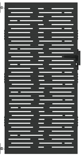 vidaXL Cancello da Giardino con Blocco Nero 85 x 175 cm, Cancello in Acciaio Resistente, Moderno, per Ingresso in Giardino, Patio e Recinzione residenziale