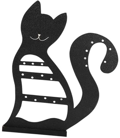 LeeQinersw Organizer Portaorecchini con Design a Gatto per Scrivania da Donna, Nero