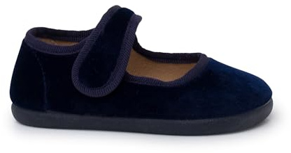 Pisamonas Merceditas Barefoot Terciopelo Tira Adherente Talla 25 Color Azul Marino
