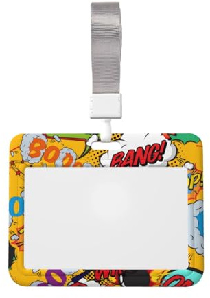 Fun Retro Comic Book Pop Art Explosions Lightweight and Portable Horizontal Badge Protective Case
