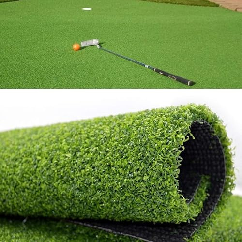 Golf Training Mat with Drainage Holes Green Artificial Grass Roll for Indoor/Outdoor Use Rectangular Synthetic Turf Realistic Grasses Rug for Pet Dog Garden Backyard Balcony(1x10m)