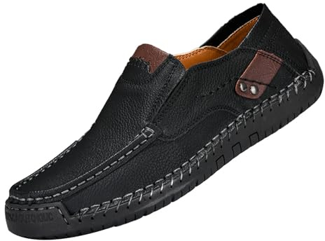 mockasiner män sommar, loafers herr slip-on sommarskor eleganta halvskor läder barfotaskor fritid slip-on skor platta läderskor klassiska halvskor formella skor lätta kostymskor