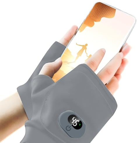 Yongmcxhhj Guantes Eléctricos Calefactados,Pantalla Digital 3 Niveles Guantes Calefactores Sin Dedos | Manopla Eléctrica para Calentar Las Manos | para Invierno Exterior Ciclismo Esquí Snowboard