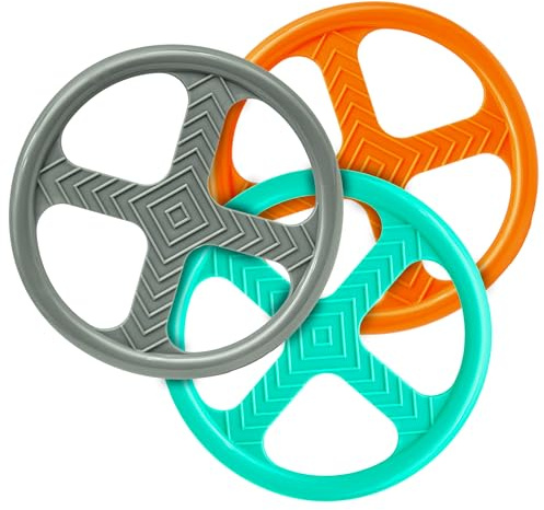 2x 10.5 inches – Dog Flying Discs – Interactive Dogs Toys Boredom – Plastic Rings for Pet Training toy – Lightweight, Outdoor Use, Fetch Game, Floating, Exercise Disc (Assorted (Pack of 2), Large)