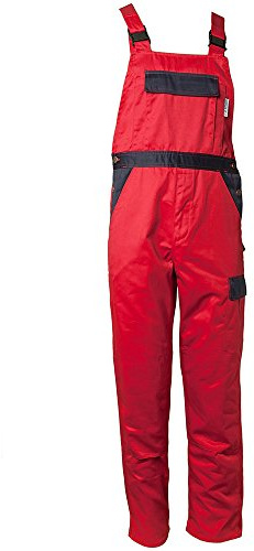 Planam 1223066 Tristep Latzhose, Rot/Marine, Größe 66